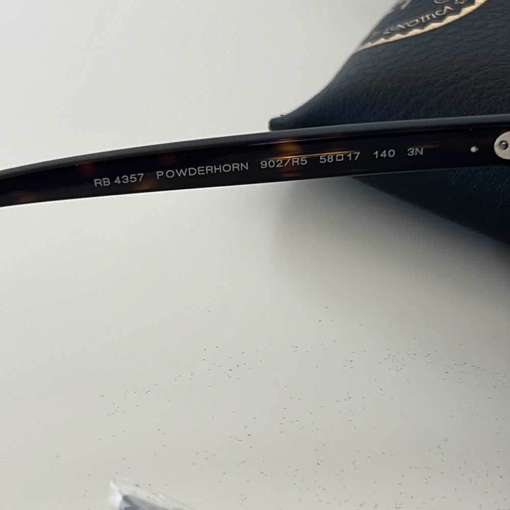 Rayban Powderhorn 4357 58/17 Sunglasses RB4357 Ray Ban Havana Blue - Picture 10 of 11